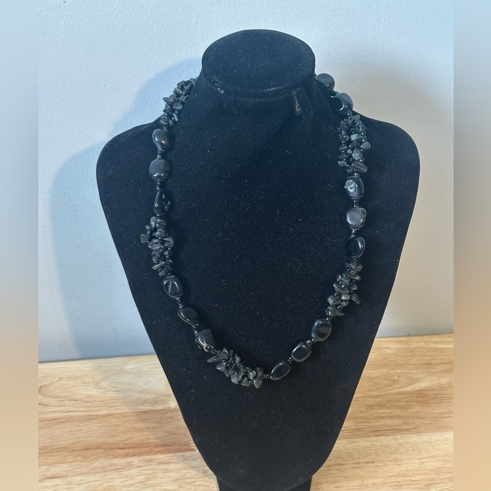 Coral and Onyx Necklace